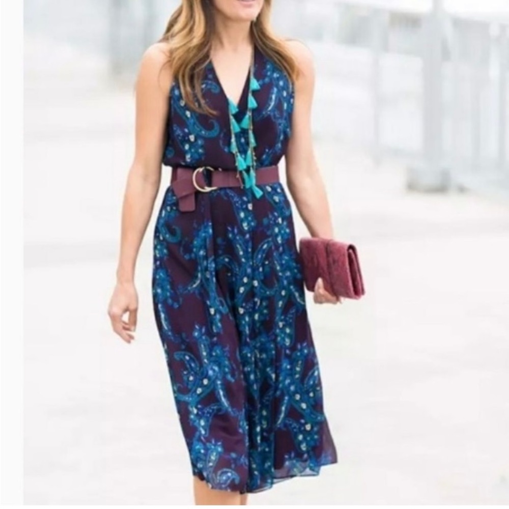 Gorgeous CAbi Egglant Blue Flowy Dress 8